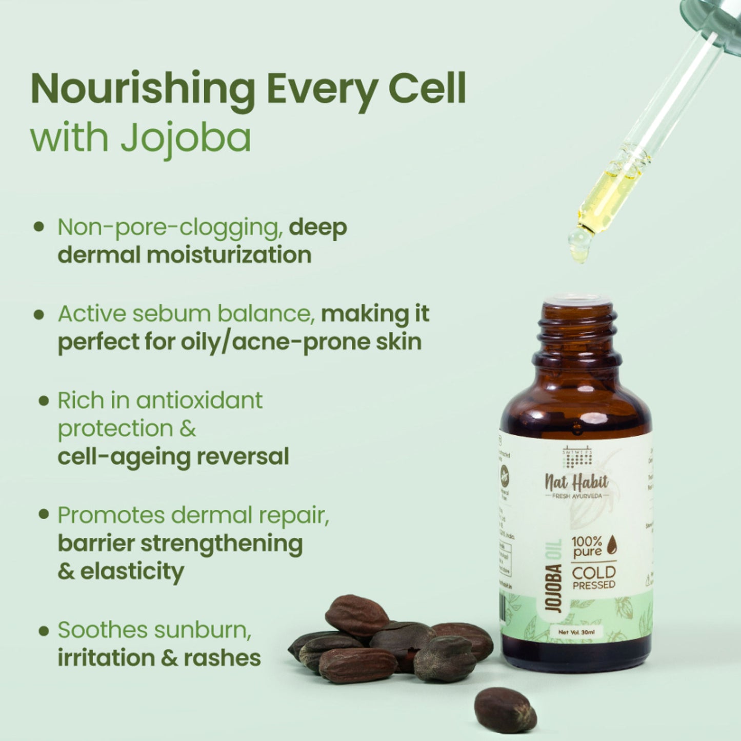 Nat Habit 100% Pure Cold Pressed Jojoba Oil