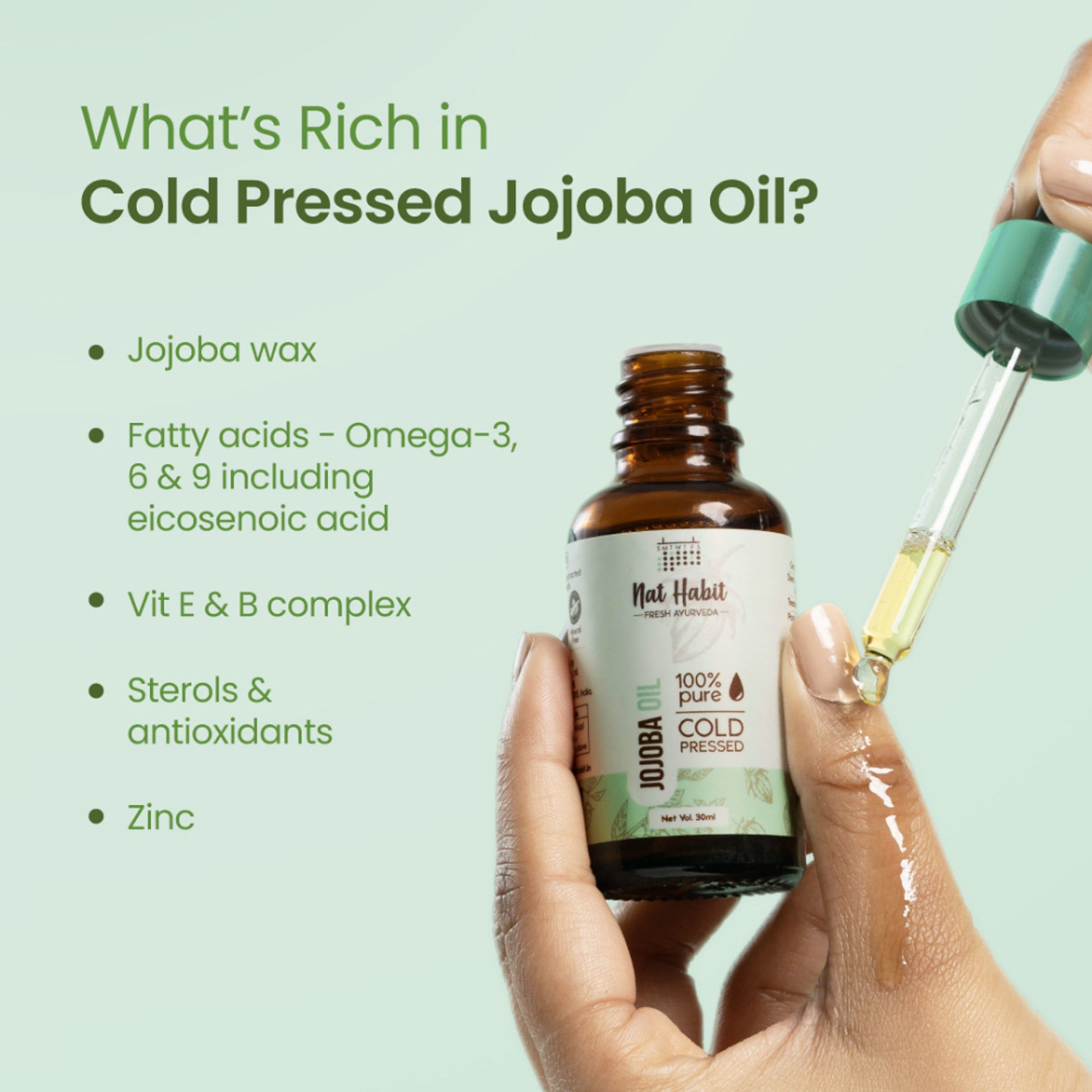 Nat Habit 100% Pure Cold Pressed Jojoba Oil
