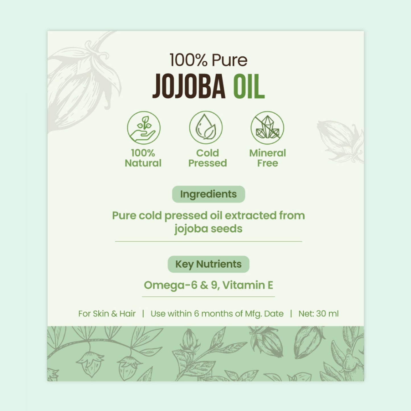 Nat Habit 100% Pure Cold Pressed Jojoba Oil