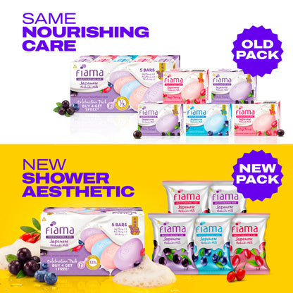 Fiama Skin Barrier Strengthening Moisturizing Soap Bar Japanese Hokkaido Milk, Combo Pack