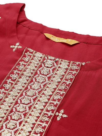 Indyancart IE Ethnic Motifs Kurta with Trousers & Dupatta