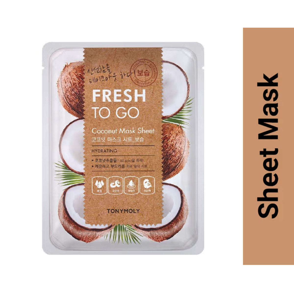 TONYMOLY Korean Fresh To Go Face Sheet Mask - Coconut