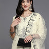 Dhiyona IE Women Ethnic Motifs Embroidered Regular Thread Work Kurta with Trousers & With Dupatta