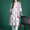Dhiyona IE Floral Printed Regular Pure Cotton Kurta with Trousers & Dupatta