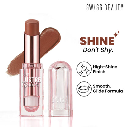 Swiss Beauty High Shine Finish Smooth Glide Pure Lustre Lipstick - 7 Twisted Caramel
