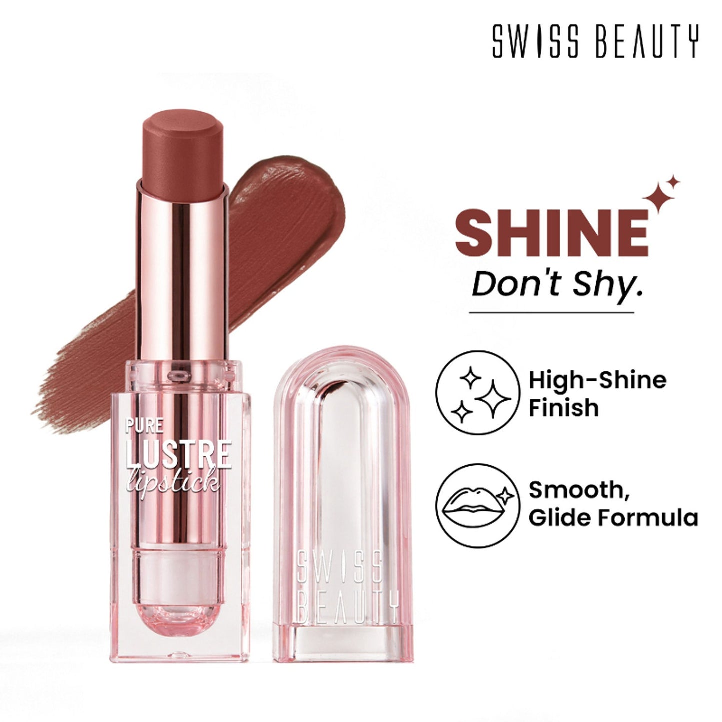 Swiss Beauty High Shine Finish Smooth Glide Pure Lustre Lipstick - 10 Lovin' Raisins