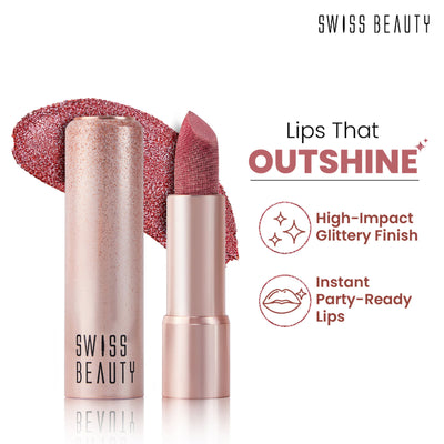 Swiss Beauty More Than Glitter Lipstick - 2 Glitz Pink