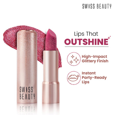 Swiss Beauty More Than Glitter Lipstick - 4 Glitter Rose