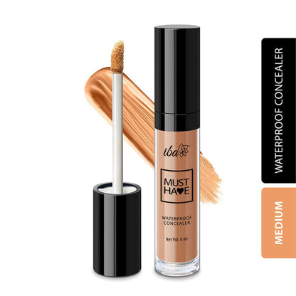 Iba Must Have Waterproof Concealer in Medium shade, showing the sleek tube and applicator for flawless coverage.