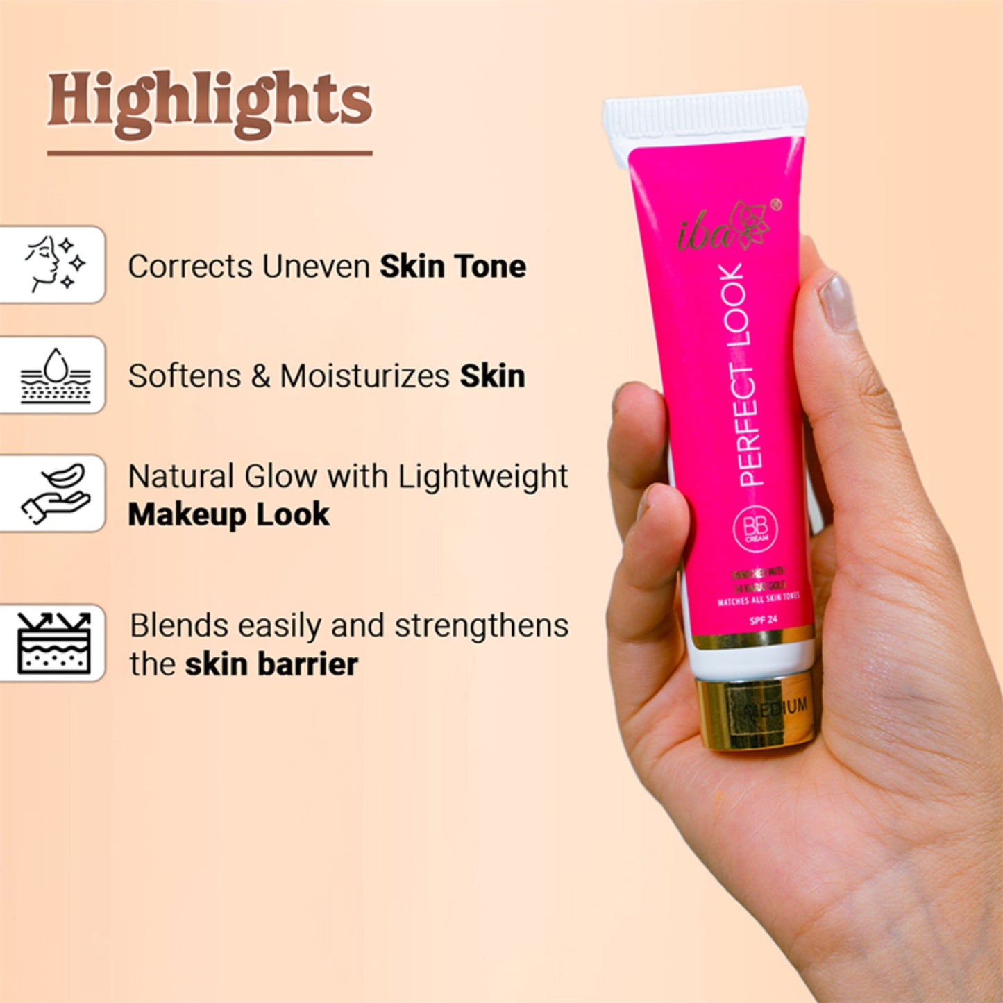 IBA Perfect Look Bb Cream With 24 Karat Gold (light Shade)