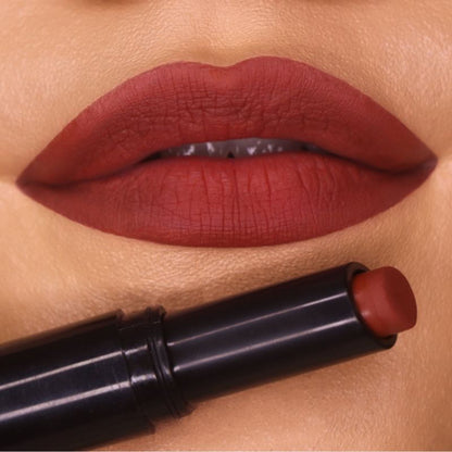 Iba Matte Forever Non-Transfer Lipstick in shade 05 Mocha Love, close-up of the lipstick bullet showing its rich mocha color.