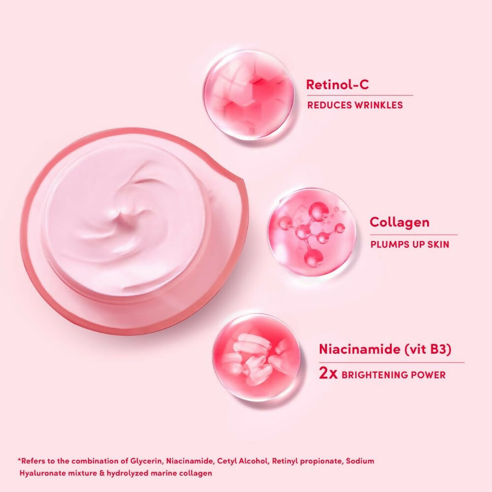 Ponds Age Miracle Wrinkle Corrector Night Cream jar with silver lid and pink label, displayed on a white background.