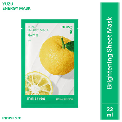 Innisfree Soothing Energy Sheet Mask Heartleaf - Calms Sensitive Skin - Yuzu