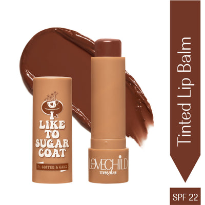 LoveChild Masaba Tinted Lip Balm SPF 22, enriched with Shea Butter, Vitamin E and Almond Oil