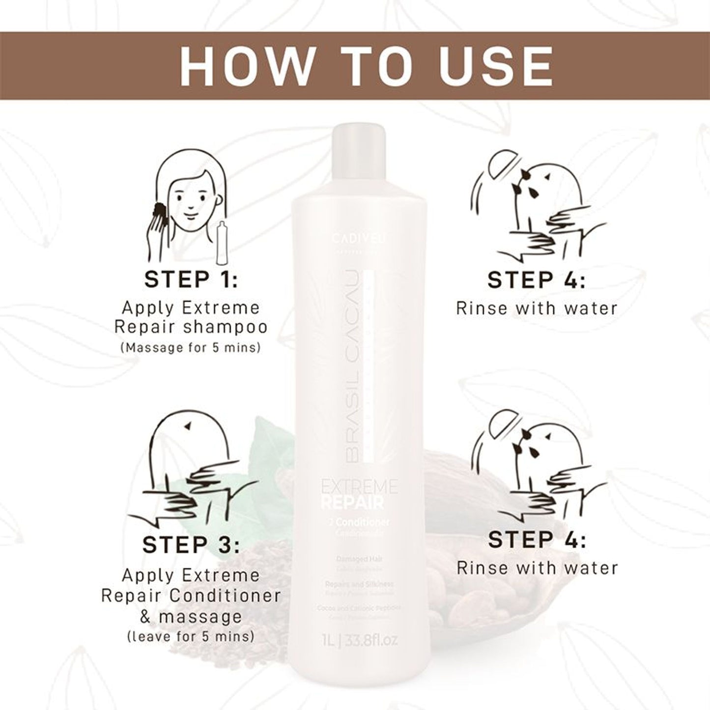 Cadiveu Brasil Cacau Extreme Repair Conditioner For Damaged Hair