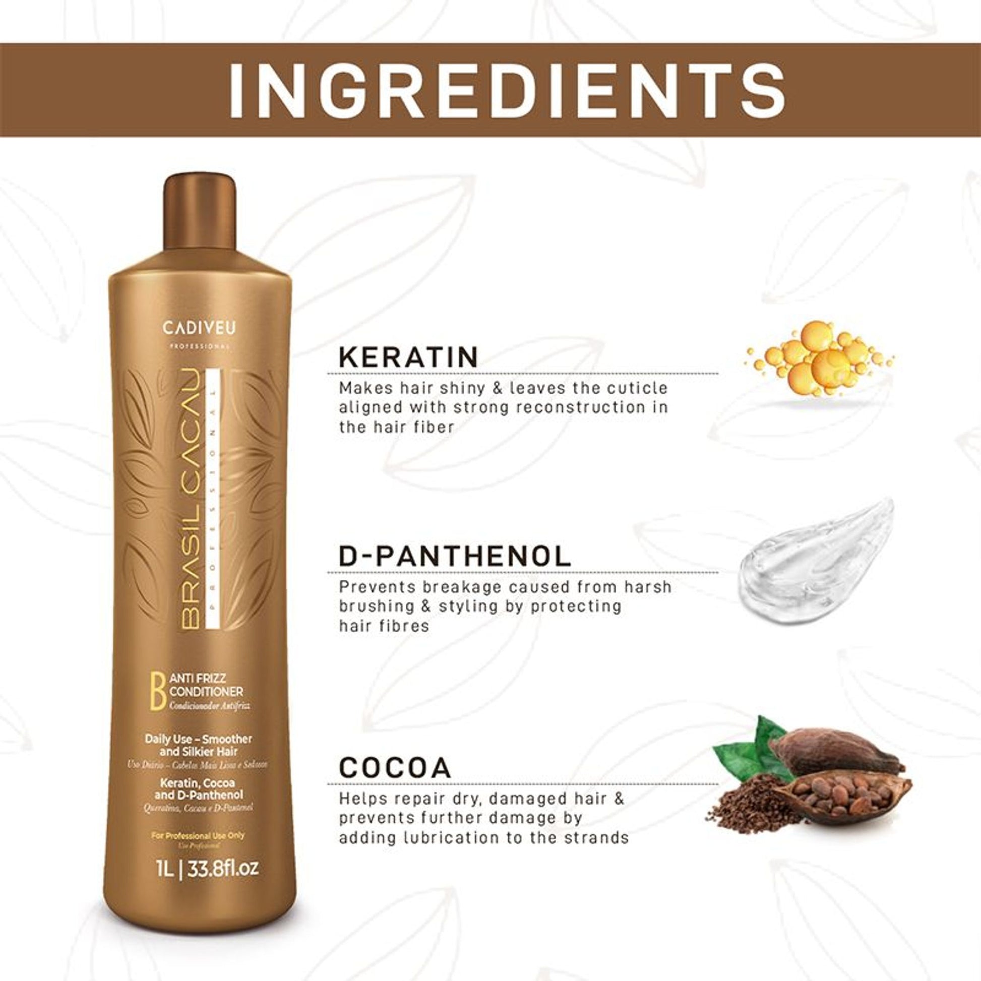 Cadiveu Brasil Cacau Anti Frizz Conditioner For Dry & Frizzy Hair