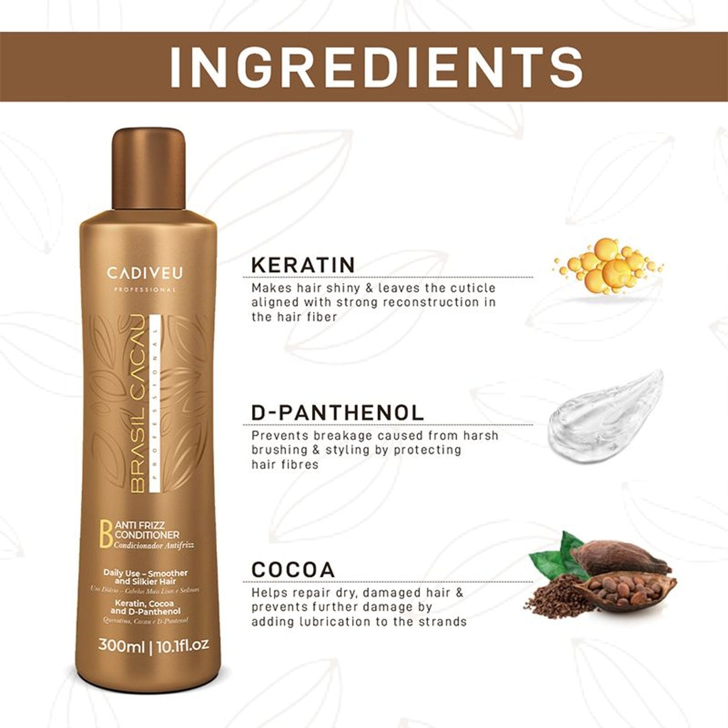 Cadiveu Brasil Cacau Anti Frizz Conditioner For Dry & Frizzy Hair