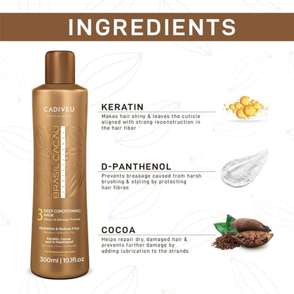 Cadiveu Brasil Cacau 3 Deep Conditioning Mask For Dry & Frizzy Hair