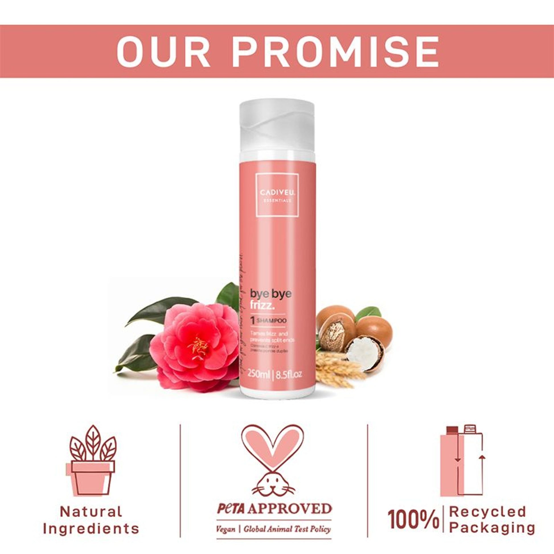 Cadiveu Bye Bye Frizz Shampoo For 72 Hours Frizz Free Hair