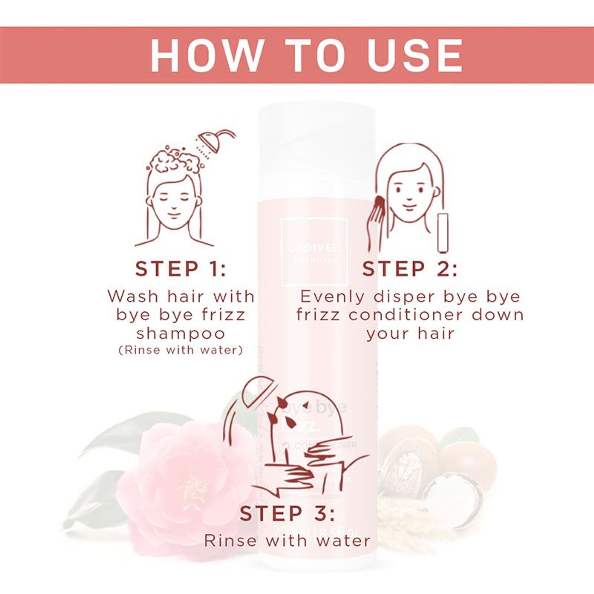 Cadiveu Bye Bye Frizz Conditioner For 72 Hours Frizz Free Hair