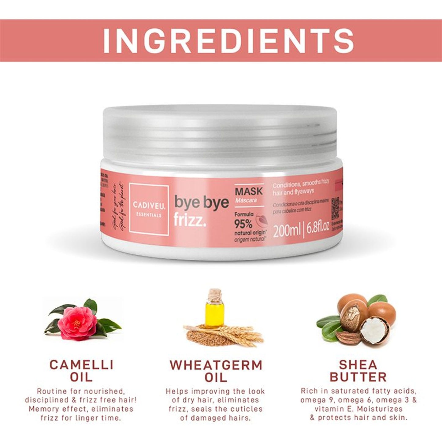 Cadiveu Bye Bye Frizz Mask For 72 Hours Frizz Free Hair