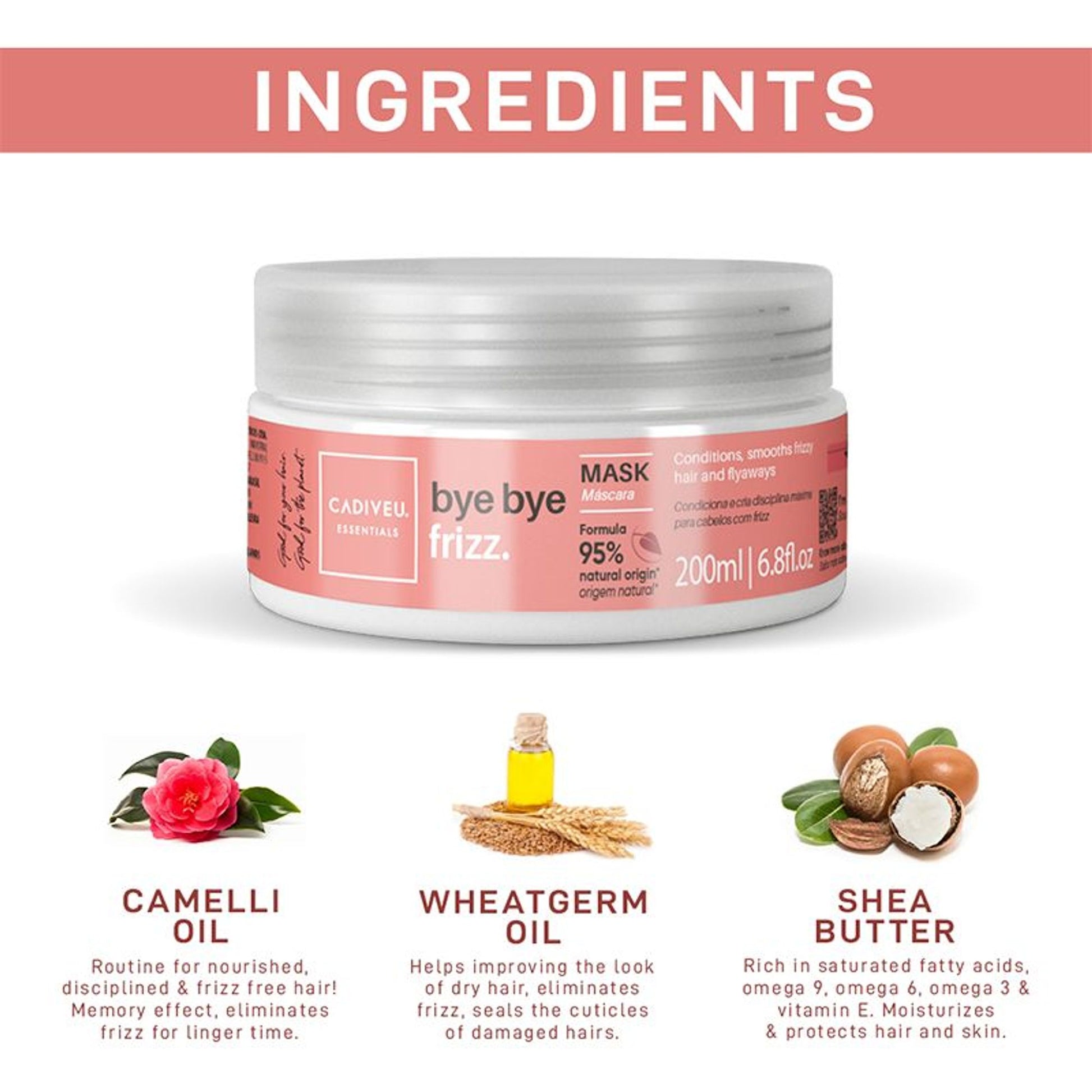 Cadiveu Bye Bye Frizz Mask For 72 Hours Frizz Free Hair