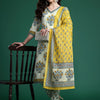 Dhiyona IE Floral Printed Regular Pure Cotton Kurta with Trousers & Dupatta