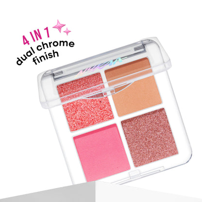 Nykaa Stardust Multi-Texture Holographic Quad Eyeshadow Palette - Metaverse