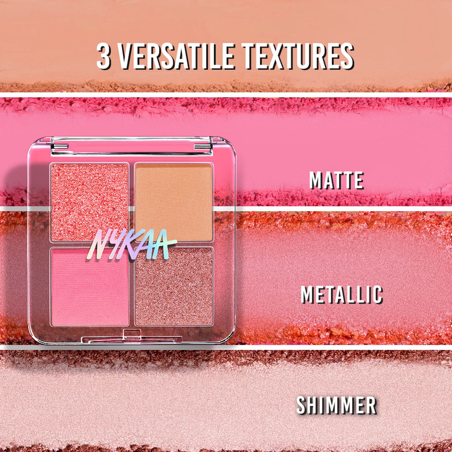 Nykaa Stardust Multi-Texture Holographic Quad Eyeshadow Palette - Metaverse