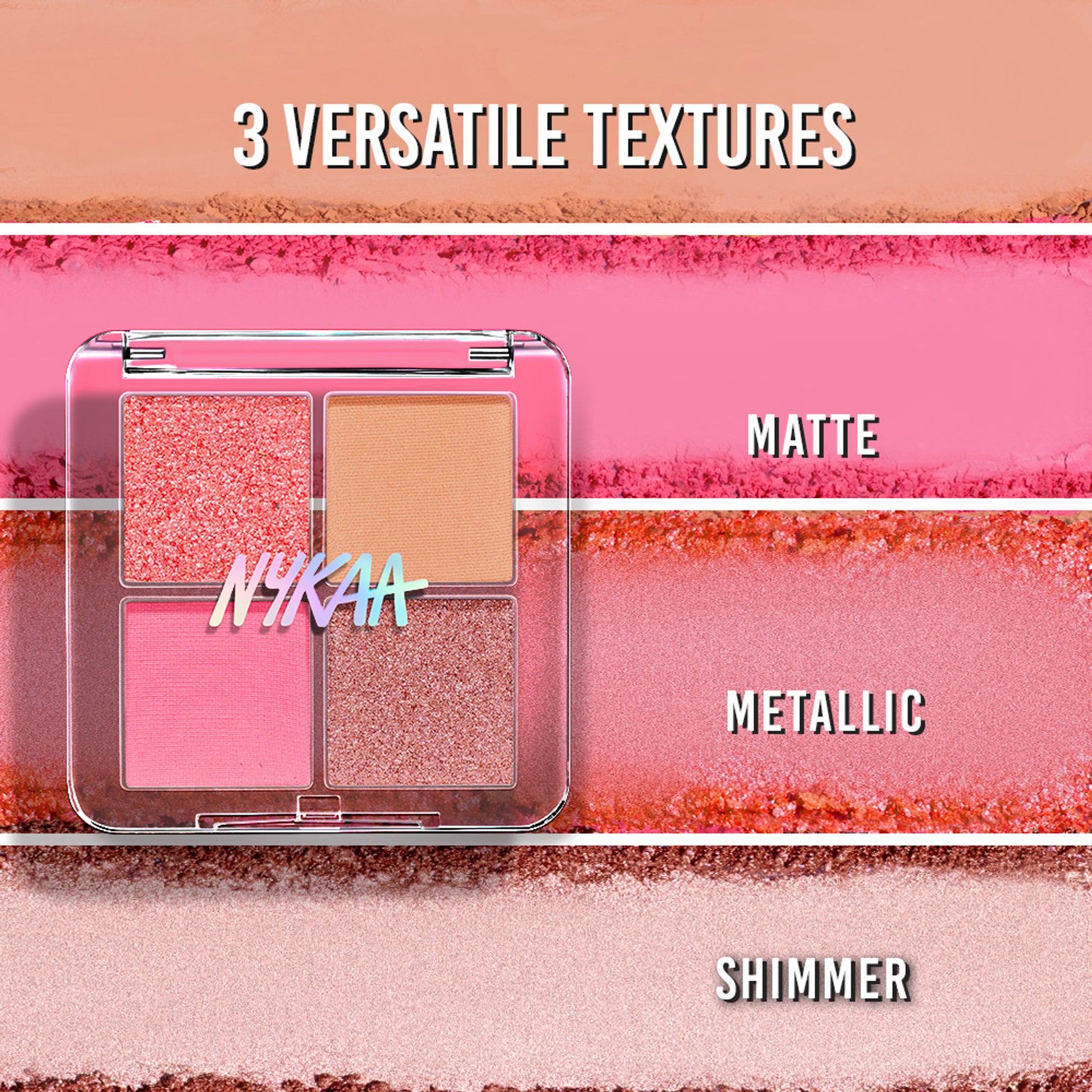 Nykaa Stardust Multi-Texture Holographic Quad Eyeshadow Palette - Metaverse