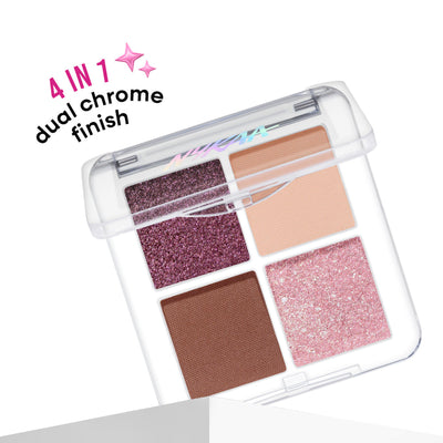 Nykaa Stardust Multi-Texture Holographic Quad Eyeshadow Palette - Url Irl