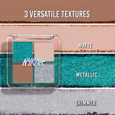 Nykaa Stardust Multi-Texture Holographic Quad Eyeshadow Palette - Cyber Baddie