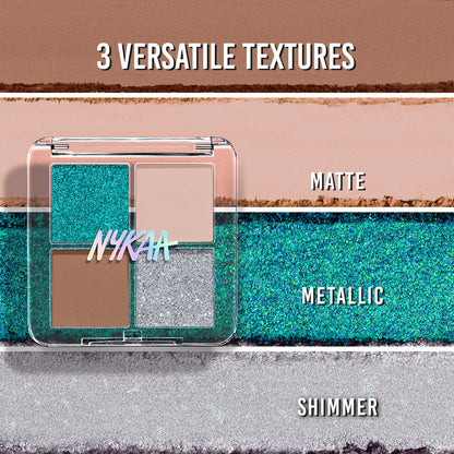 Nykaa Stardust Multi-Texture Holographic Quad Eyeshadow Palette - Cyber Baddie