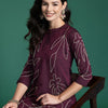 Dhiyona IE Floral Embroidered Thread Work Pure Cotton Kurta with Trousers