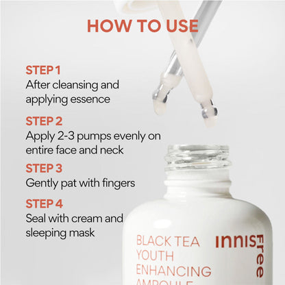 Innisfree Black Tea Youth Enhancing Ampoule For Anti-Aging & Radiant Skin