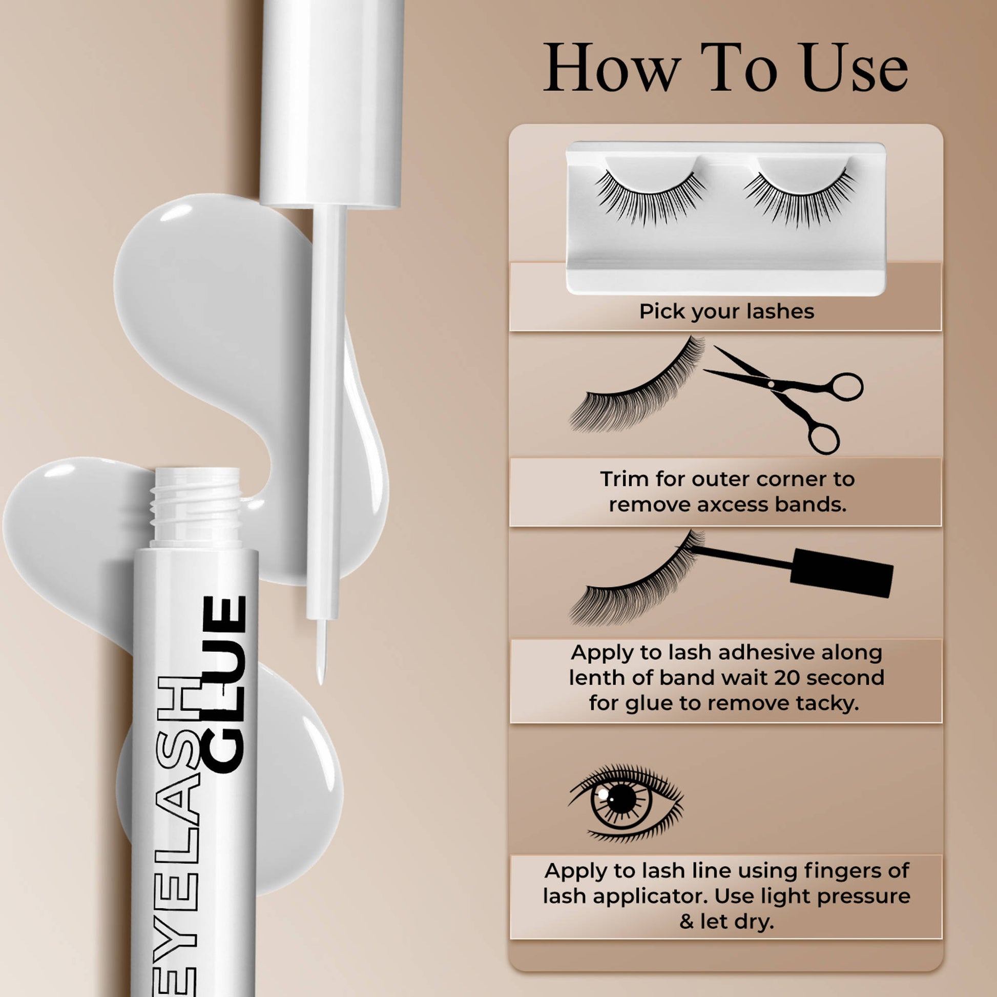 FASHION COLOUR Eyelash Glue - White