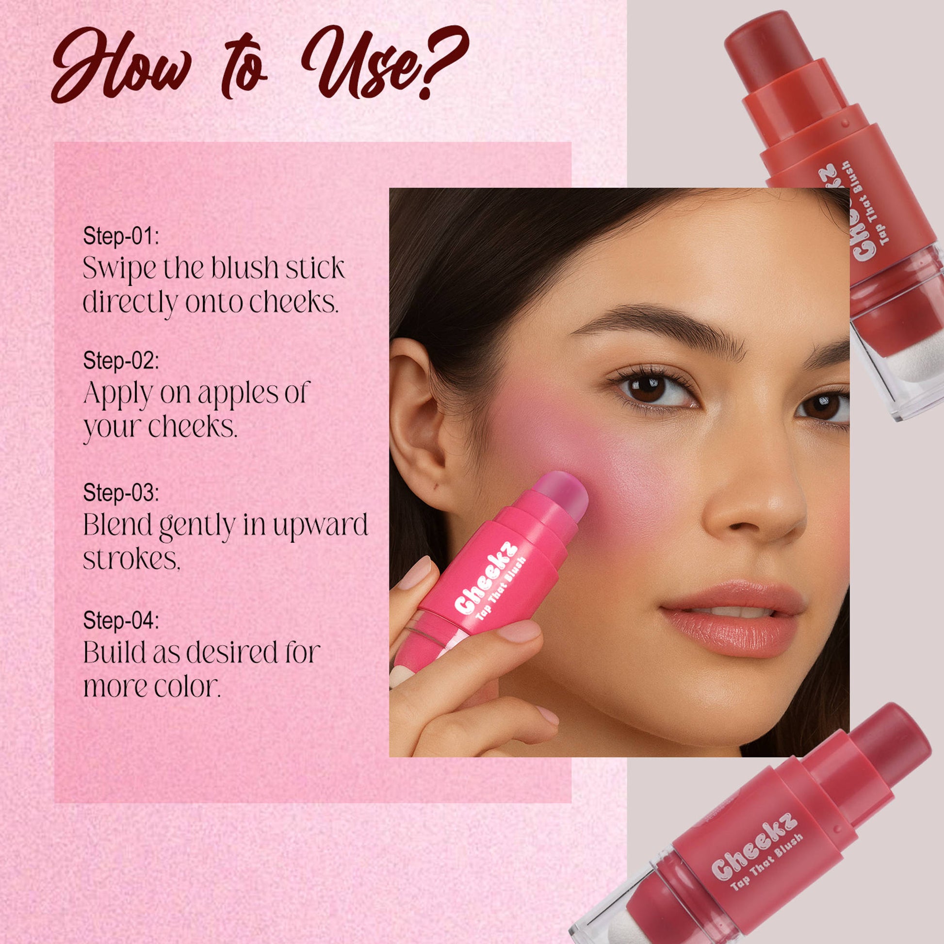 FASHION COLOUR Cheekz Tap Tint & Blush - Rouge Ritual