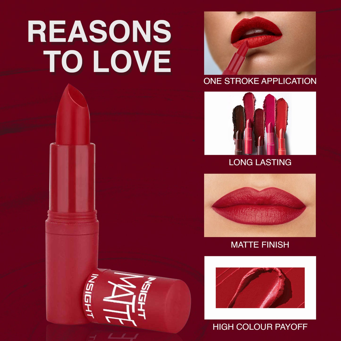 Insight Cosmetics Matte Lipstick, 1 Stroke Application, Long Lasting - A2 Nude Coffe