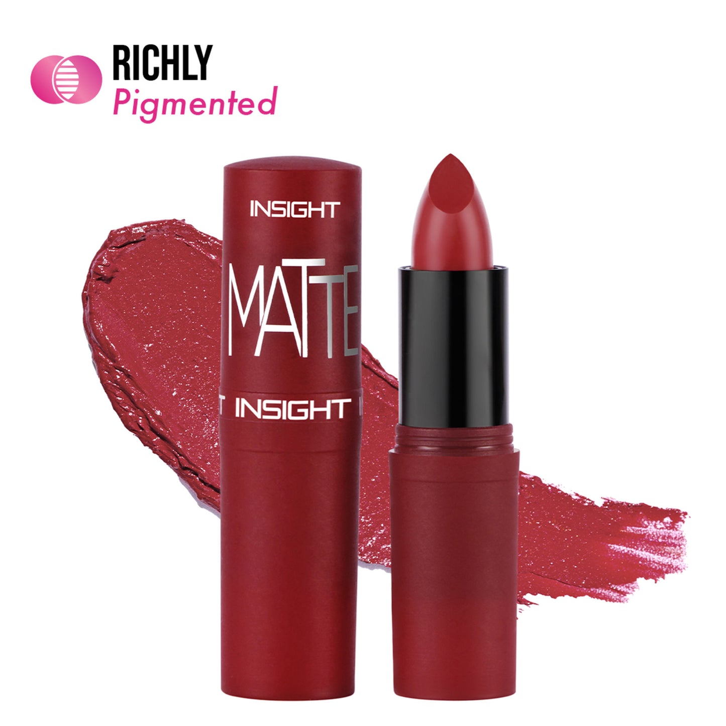 Insight Cosmetics Matte Lipstick, 1 Stroke Application, Long Lasting - A3 Cherry Wine