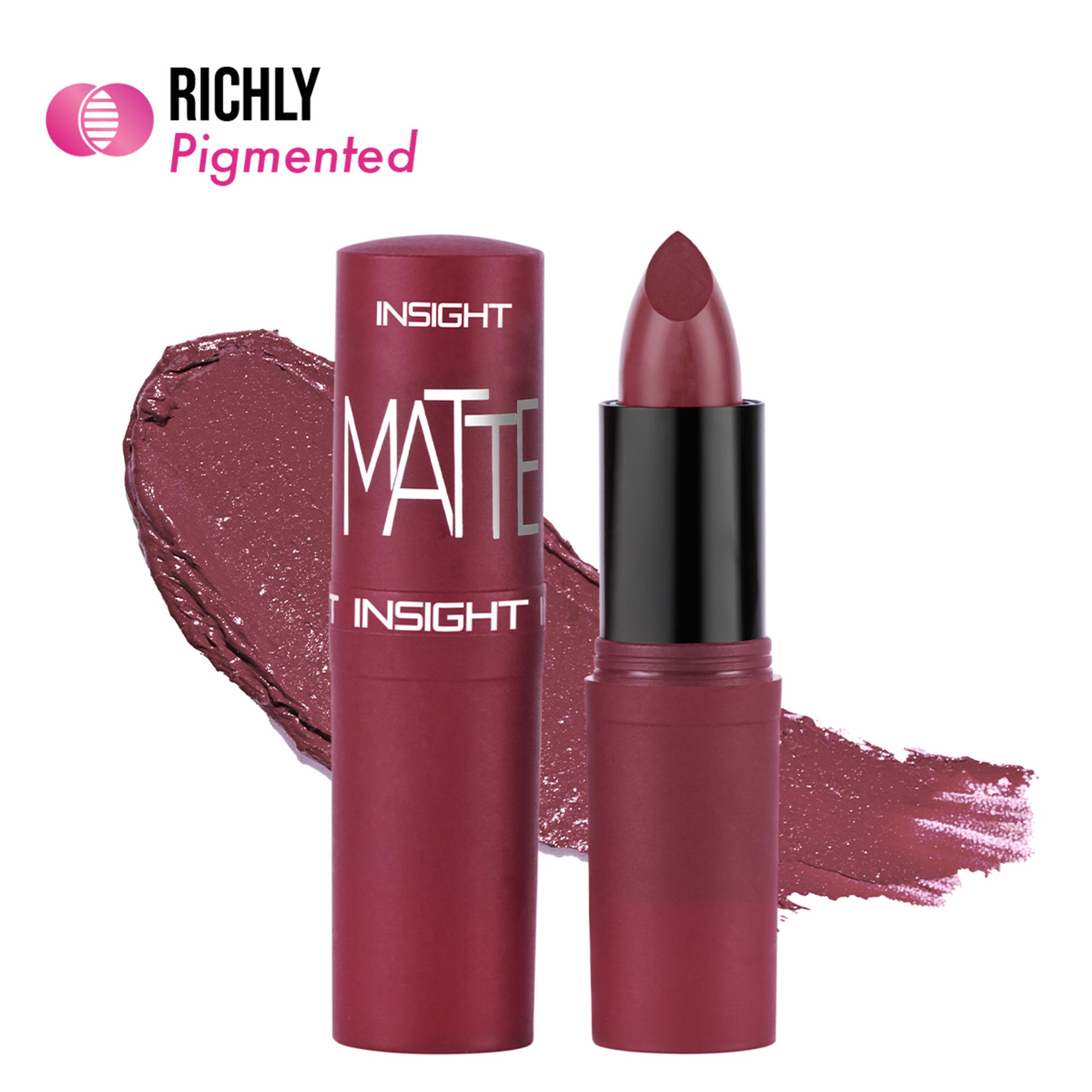 Insight Cosmetics Matte Lipstick, 1 Stroke Application, Long Lasting - A17 Mauve Magic