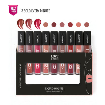 Love Earth Liquid Mousse Matte Lipstick - Pack of 9 - Liquid Mousse 1.0