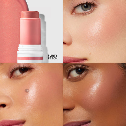 Bobbi Brown Skin Enhancer Multi-Stick Blush in Flirty Peach, featuring a creamy peach-colored blush stick with smooth texture.