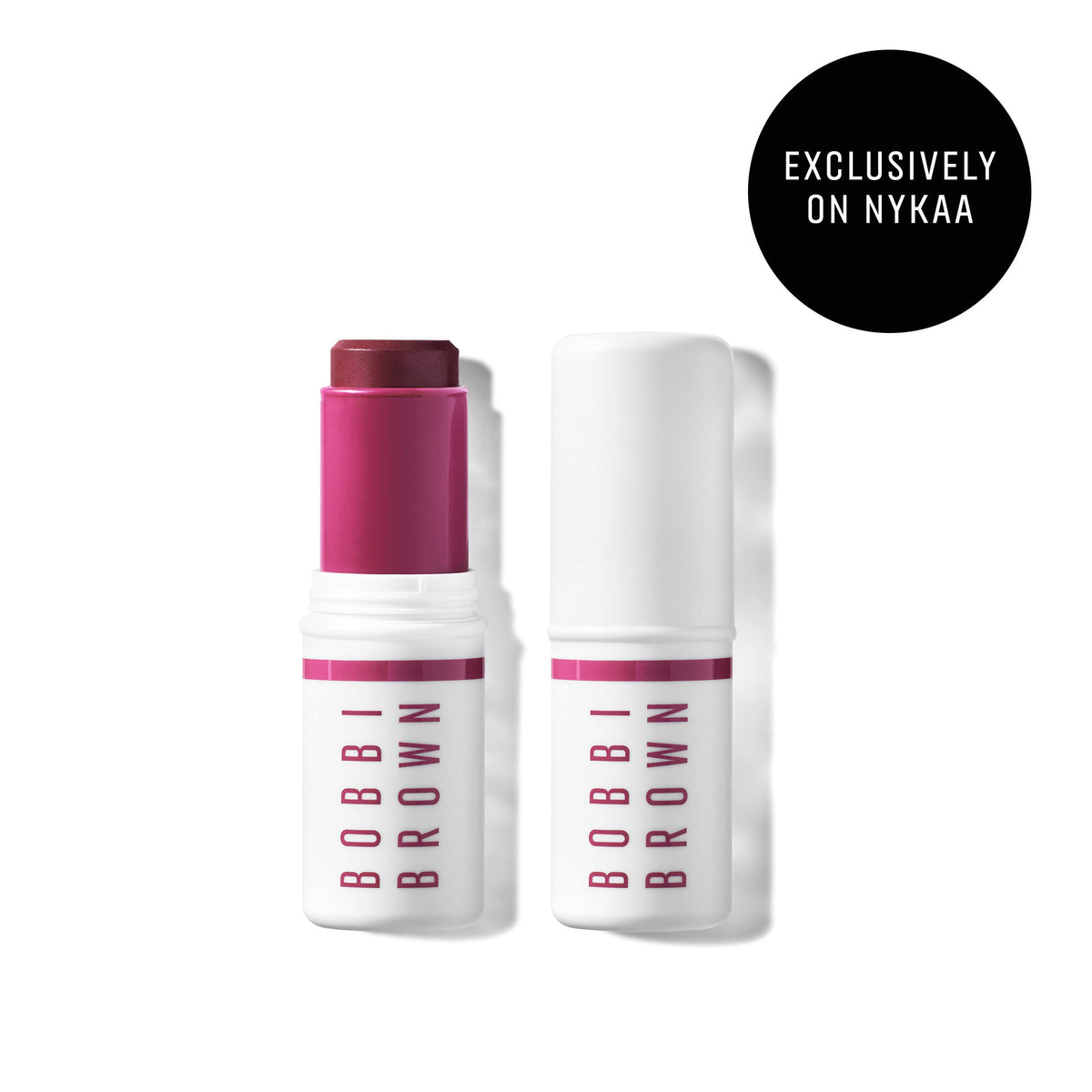 Bobbi Brown Skin Enhancer Multi-Stick Blush in Plum Envy, creamy blush stick with purple and pink tones, smooth texture.