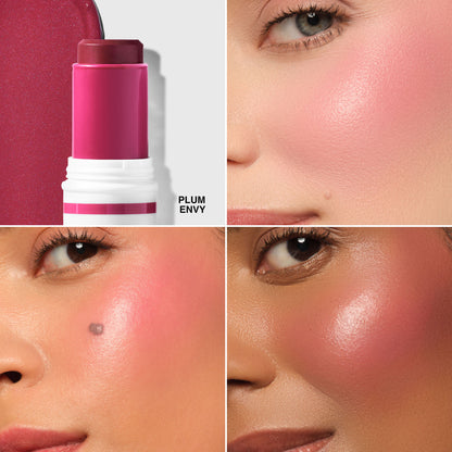 Bobbi Brown Skin Enhancer Multi-Stick Blush in Plum Envy, showcasing the creamy blush stick with a rich plum shade.