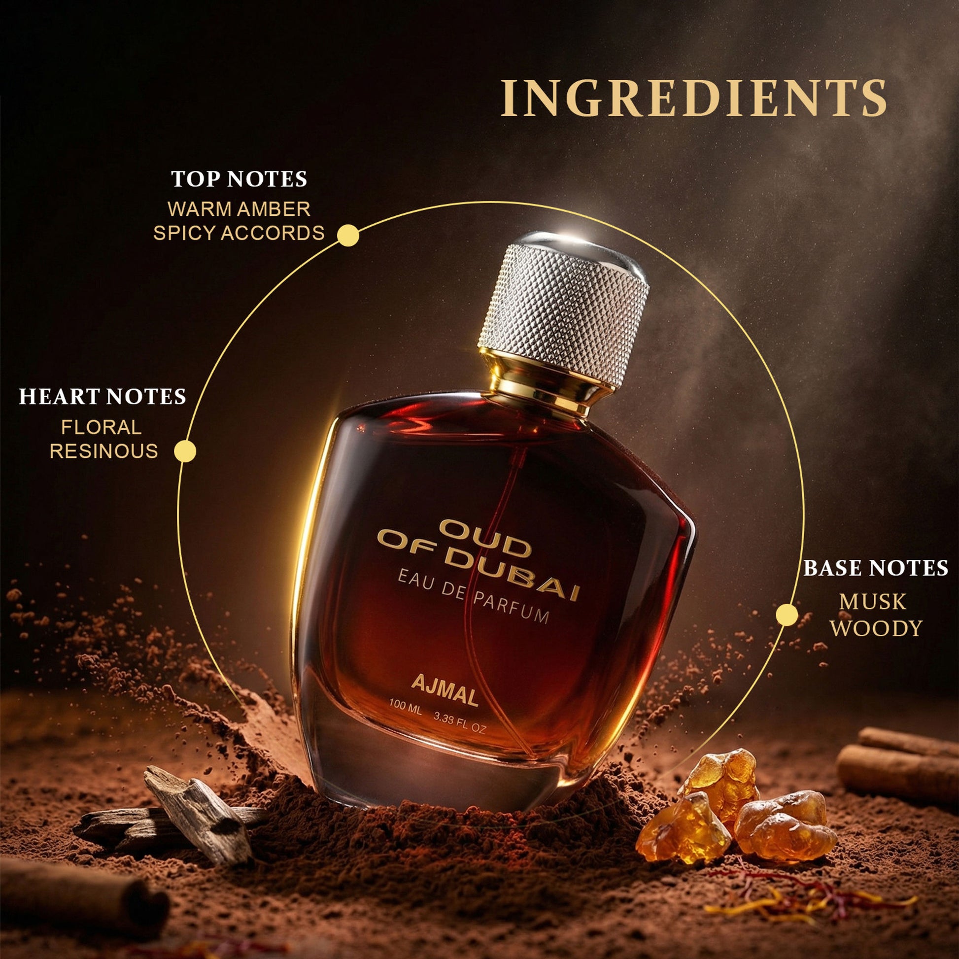 Ajmal Oud Of Dubai Eau De Parfum Long Lasting Luxury Oud Fragrance, Rich Woody Perfume For Men