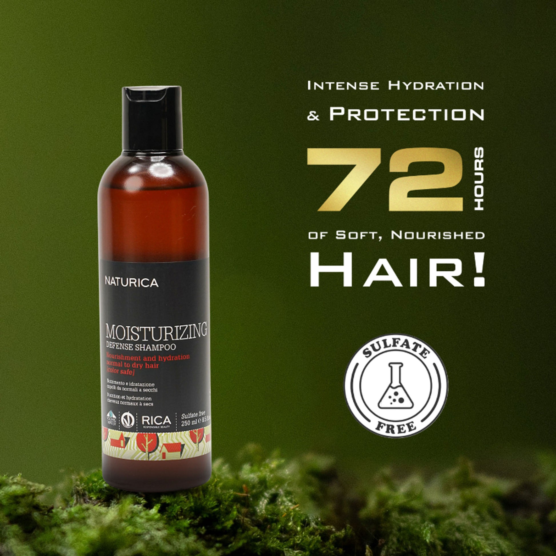 Naturica Moisturizing Defense Shampoo for Dry Hair, Hydrate with Keratin & Black Mulberry Extracts