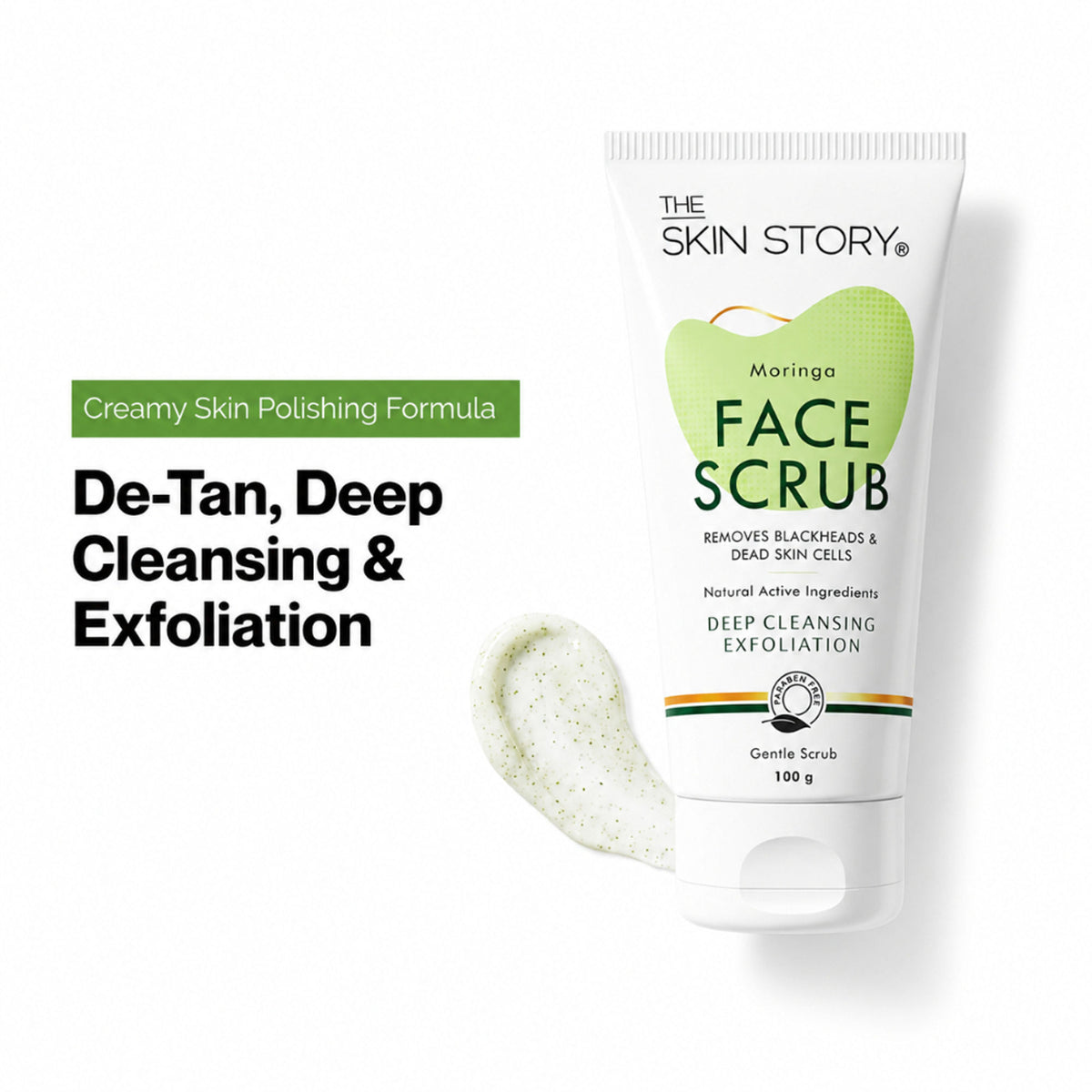 The Skin Story Moringa Gentle Face Scrub For Fresh Clear Skin Removes Blackheads Dead Skin Cells Tan