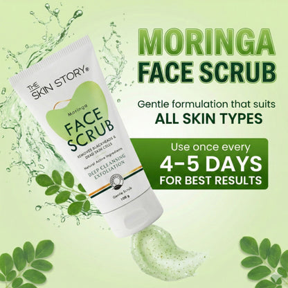 The Skin Story Moringa Gentle Face Scrub For Fresh Clear Skin Removes Blackheads Dead Skin Cells Tan