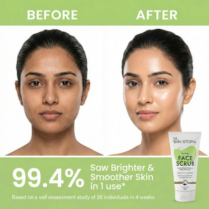 The Skin Story Moringa Gentle Face Scrub For Fresh Clear Skin Removes Blackheads Dead Skin Cells Tan