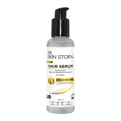 The Skin Story Anti Frizz Hair Serum For Smooth Shiny Silky Hair With UV Protection Vit E Argan Oil